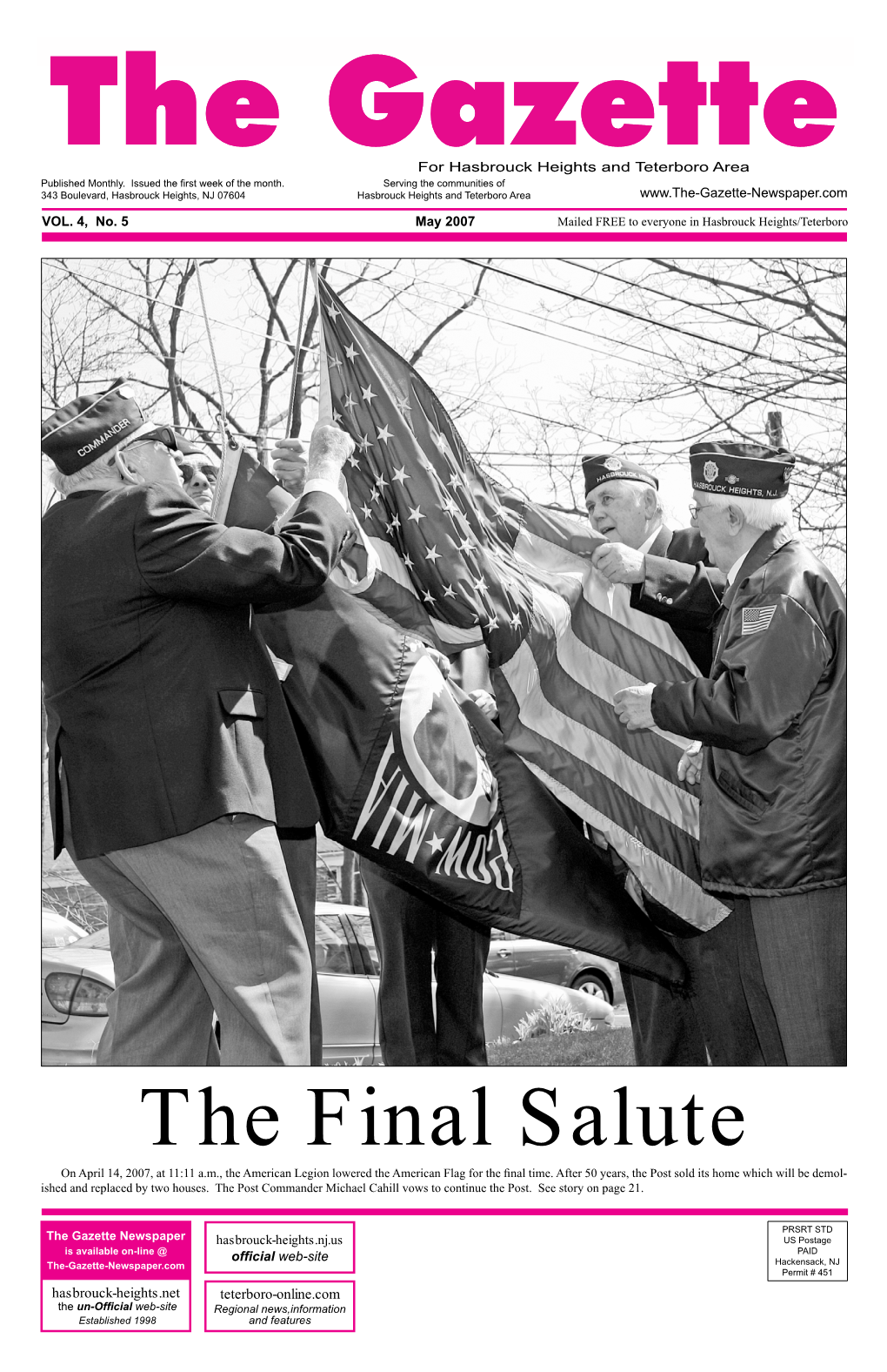 May 2007 the GAZETTE - PAGE 1 the Gazette for Hasbrouck Heights and Teterboro Area Published Monthly