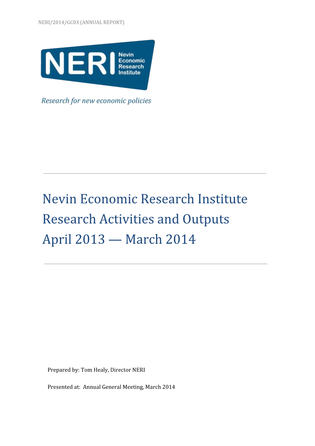 NERI Annual Report 2014