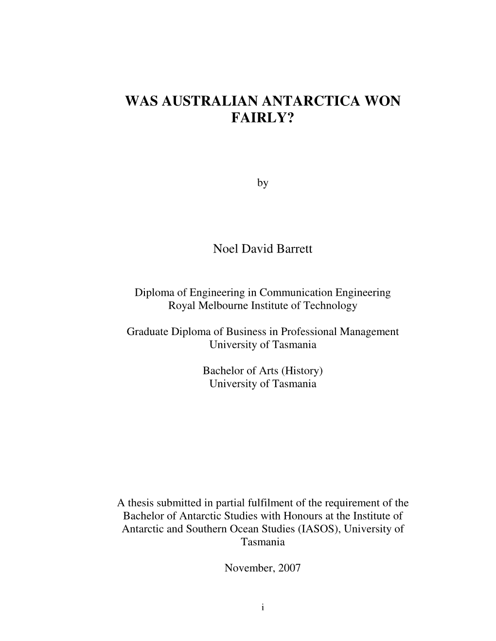 Was Australian Antarctica Won Fairly?