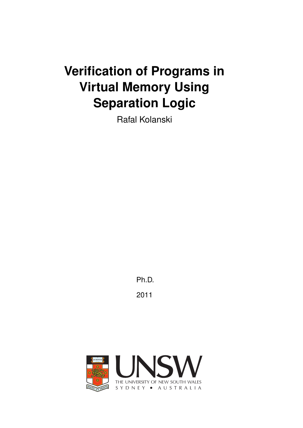 Verification of Programs in Virtual Memory Using Separation Logic