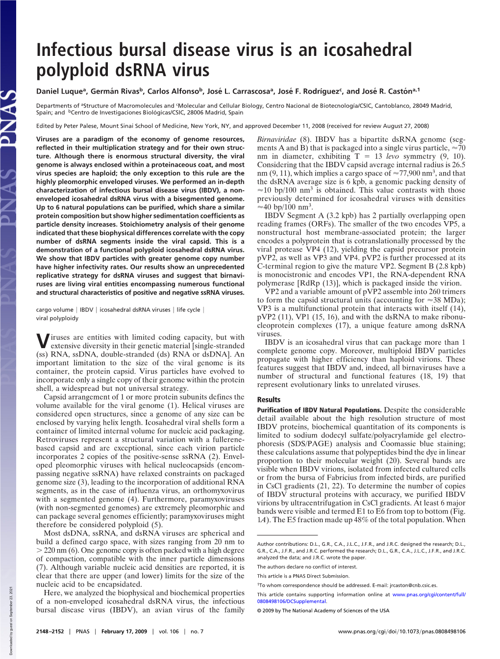 Infectious Bursal Disease Virus Is an Icosahedral Polyploid Dsrna Virus