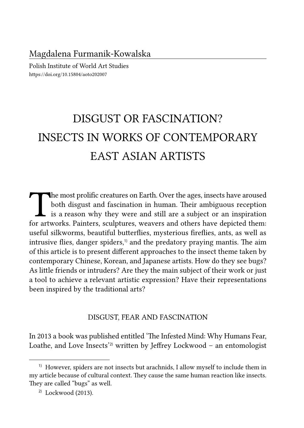 Insects in Works of Contemporary East Asian Artists