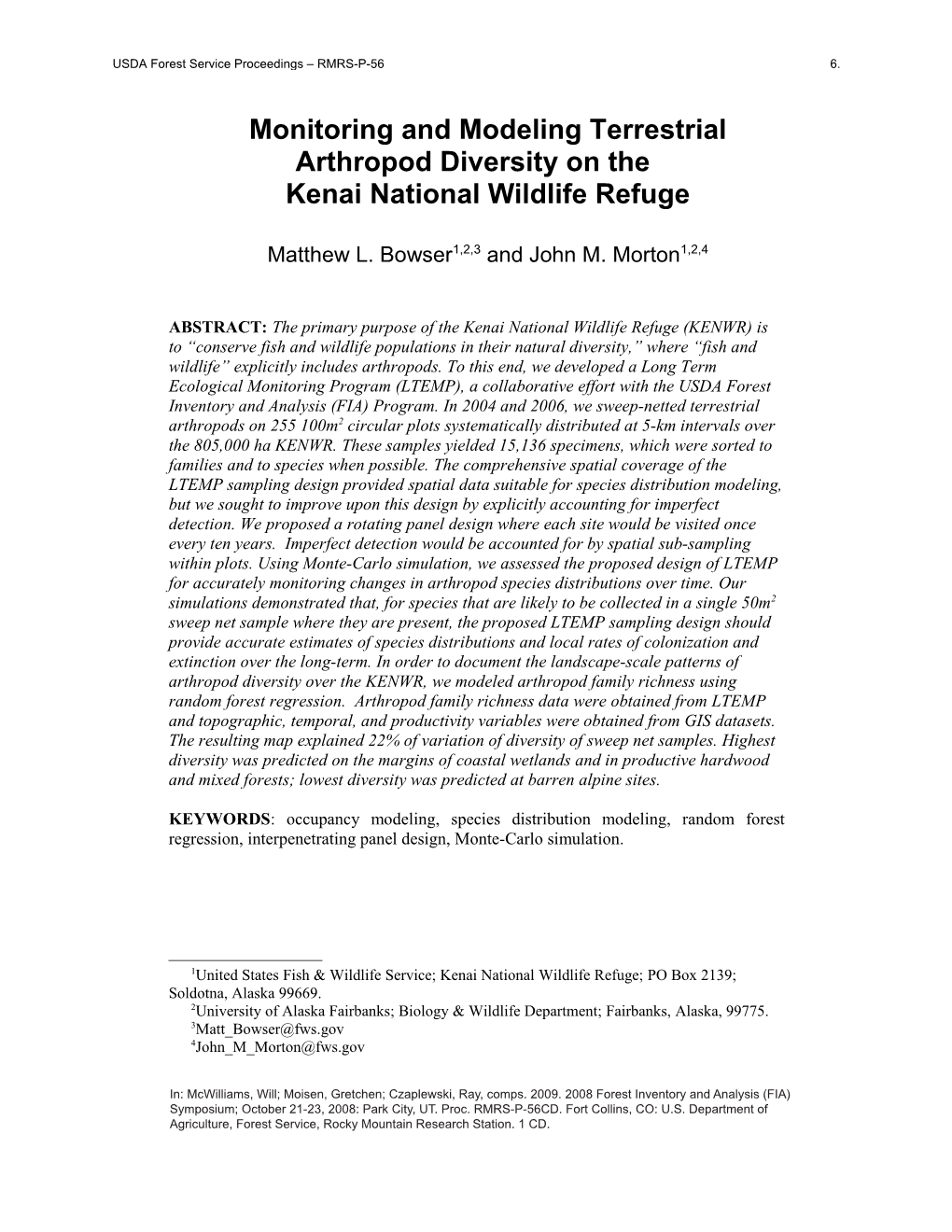 Forest Inventory and Analysis (FIA) Program