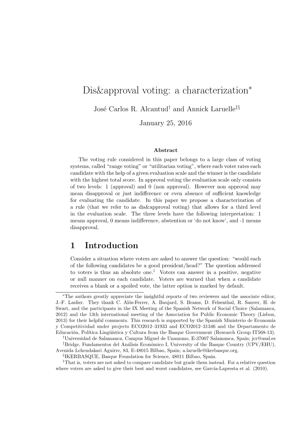 Dis&Approval Voting: a Characterization