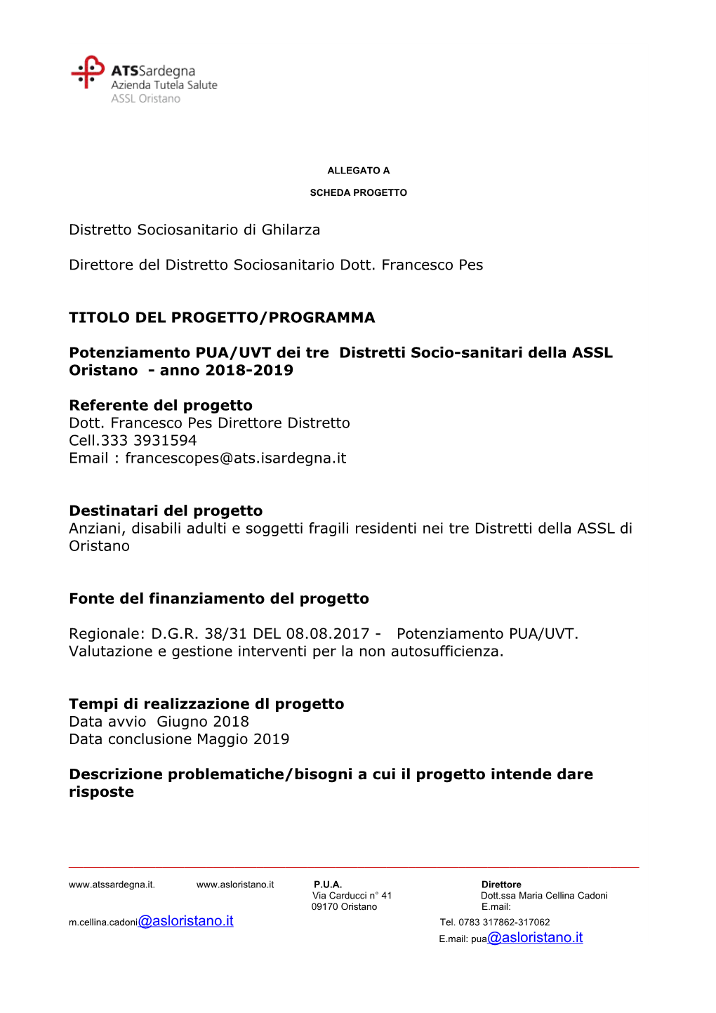 Distretto Sociosanitario Di Ghilarza