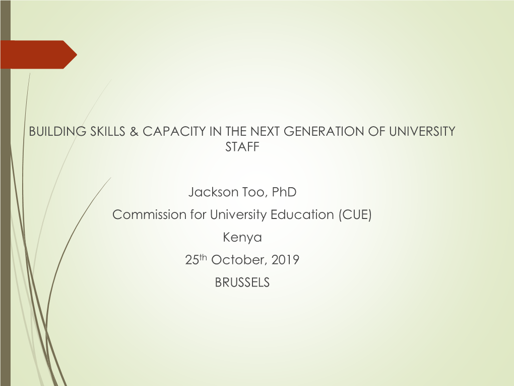 Building Skills & Capacity in the Next Generation of University