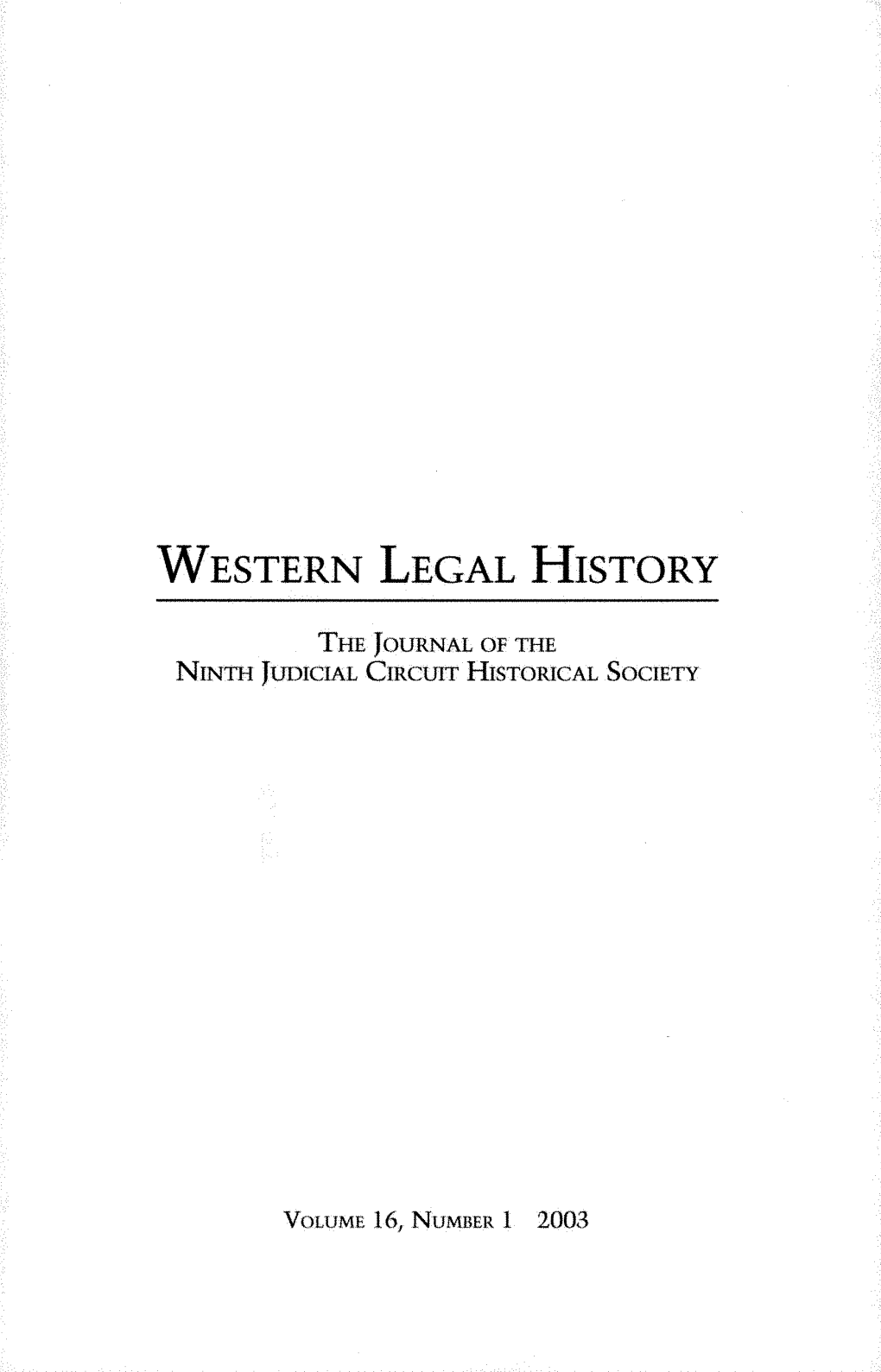 Western Legal History