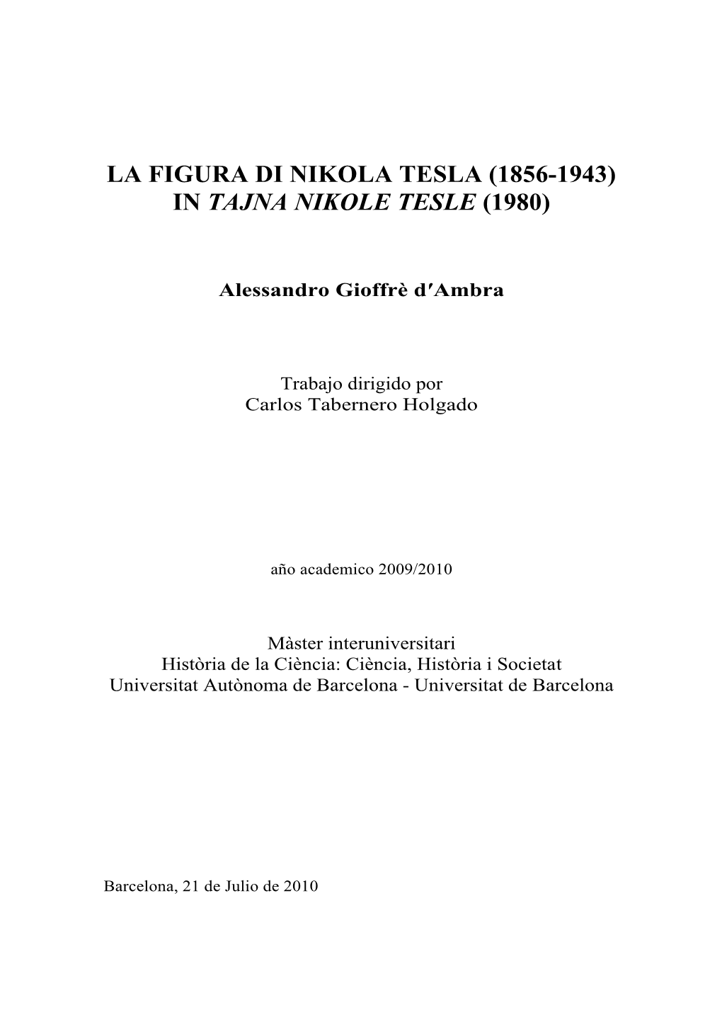 TESI NIKOLA TESLA DEFINITIVO Times New Roman Di