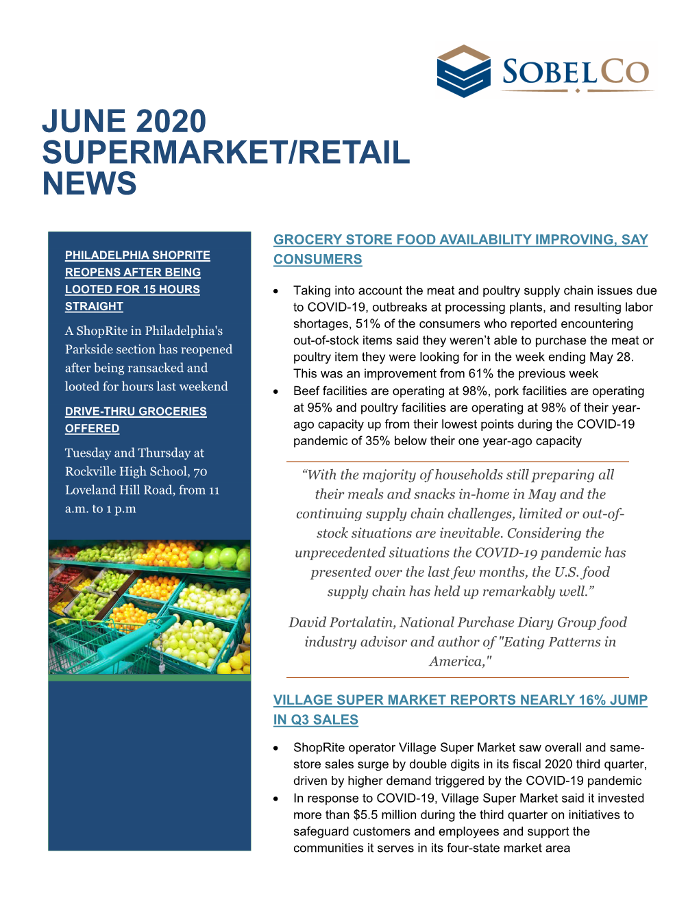 June 2020 Supermarket/Retail News