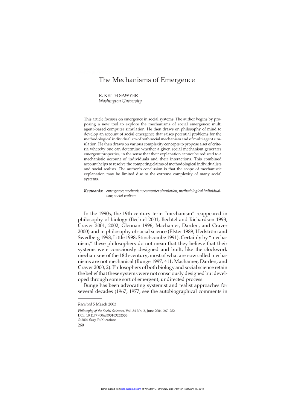 The Mechanisms of Emergence