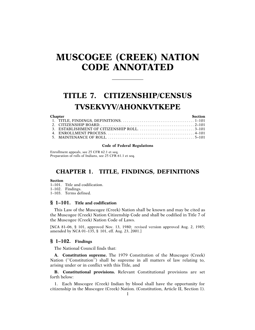 Muscogee (Creek) Nation Supreme Court