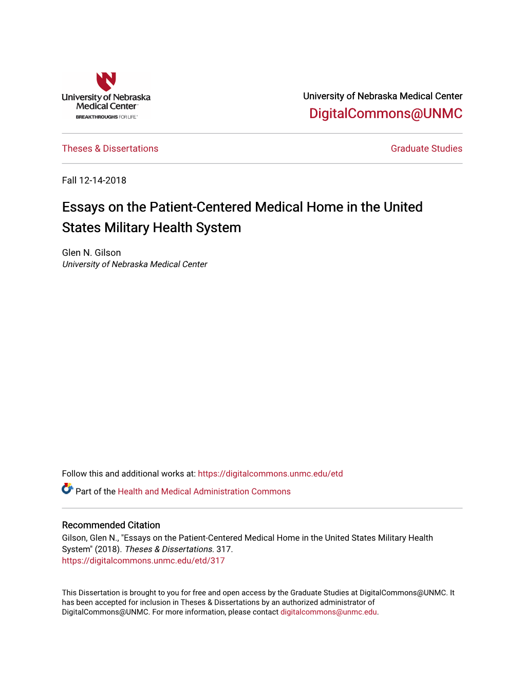 Essays on the Patient-Centered Medical Home in the United States Military Health System