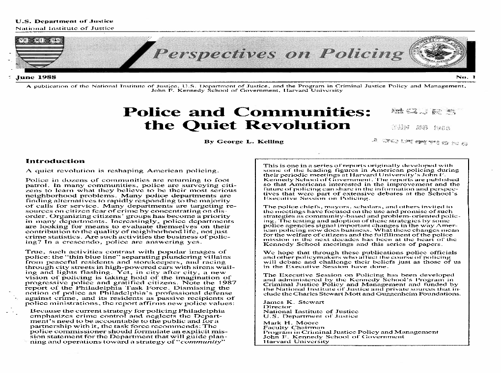 Police and Communities: the Quiet Revolution