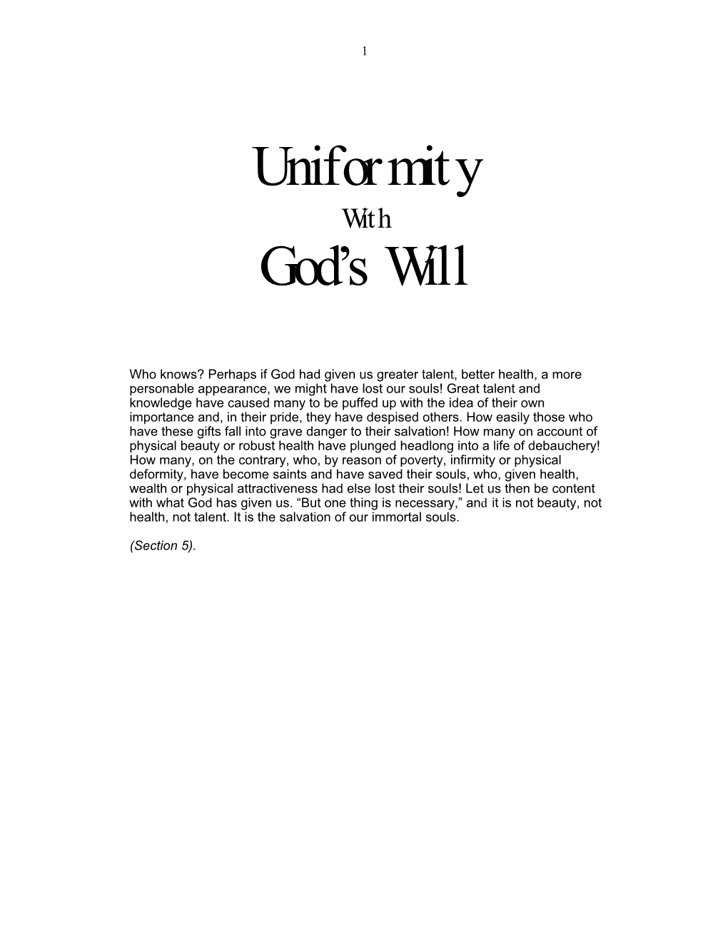 Saint Alphonsus Liguori – Uniformity with God's Will