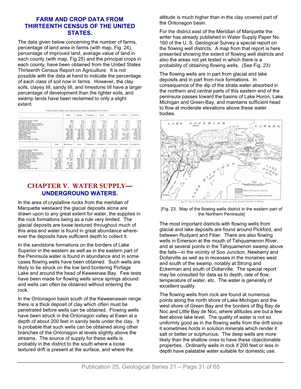 Chapter V. Water Supply— Underground Waters