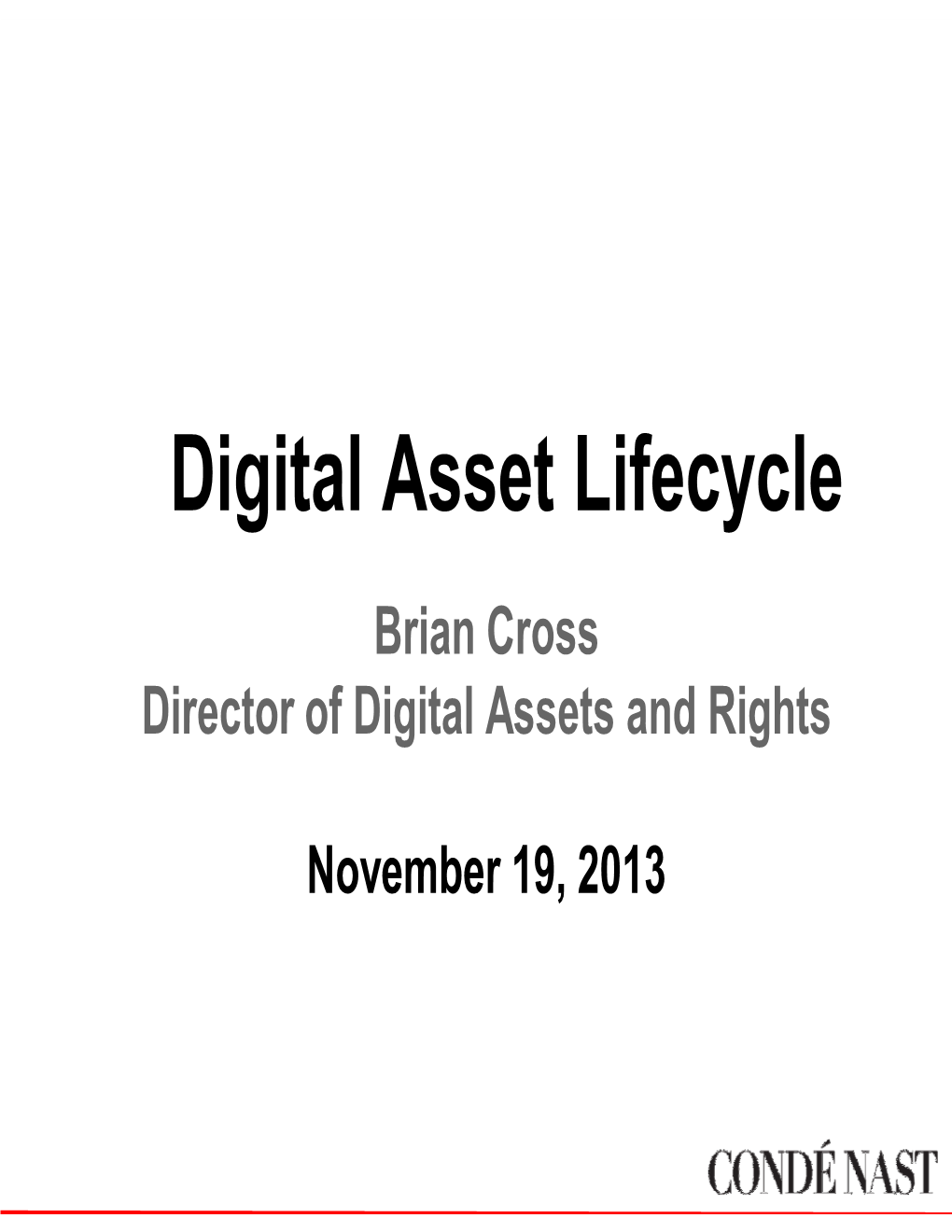 Digital Asset Lifecycle