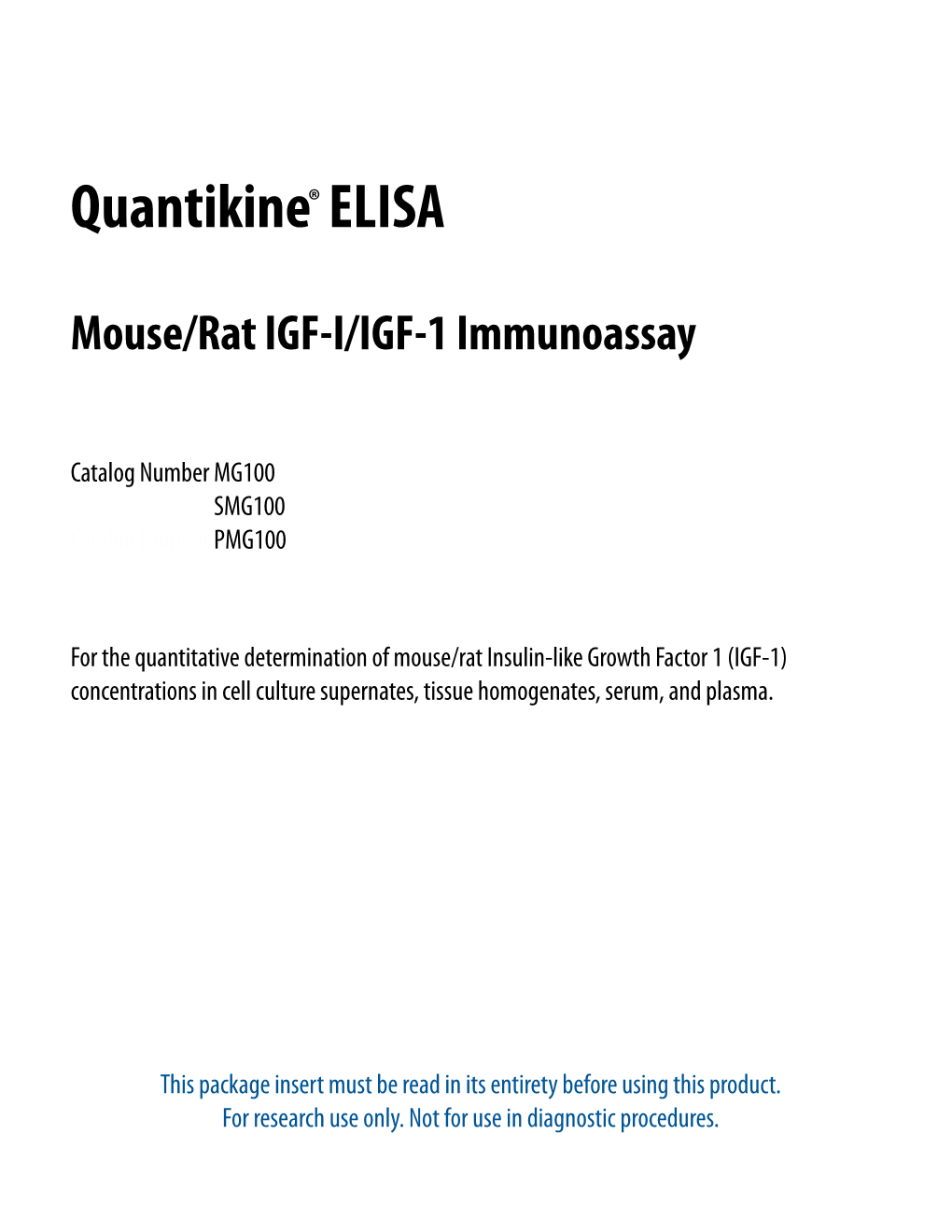 Mouse/Rat IGF-I/IGF-1 Quantikine