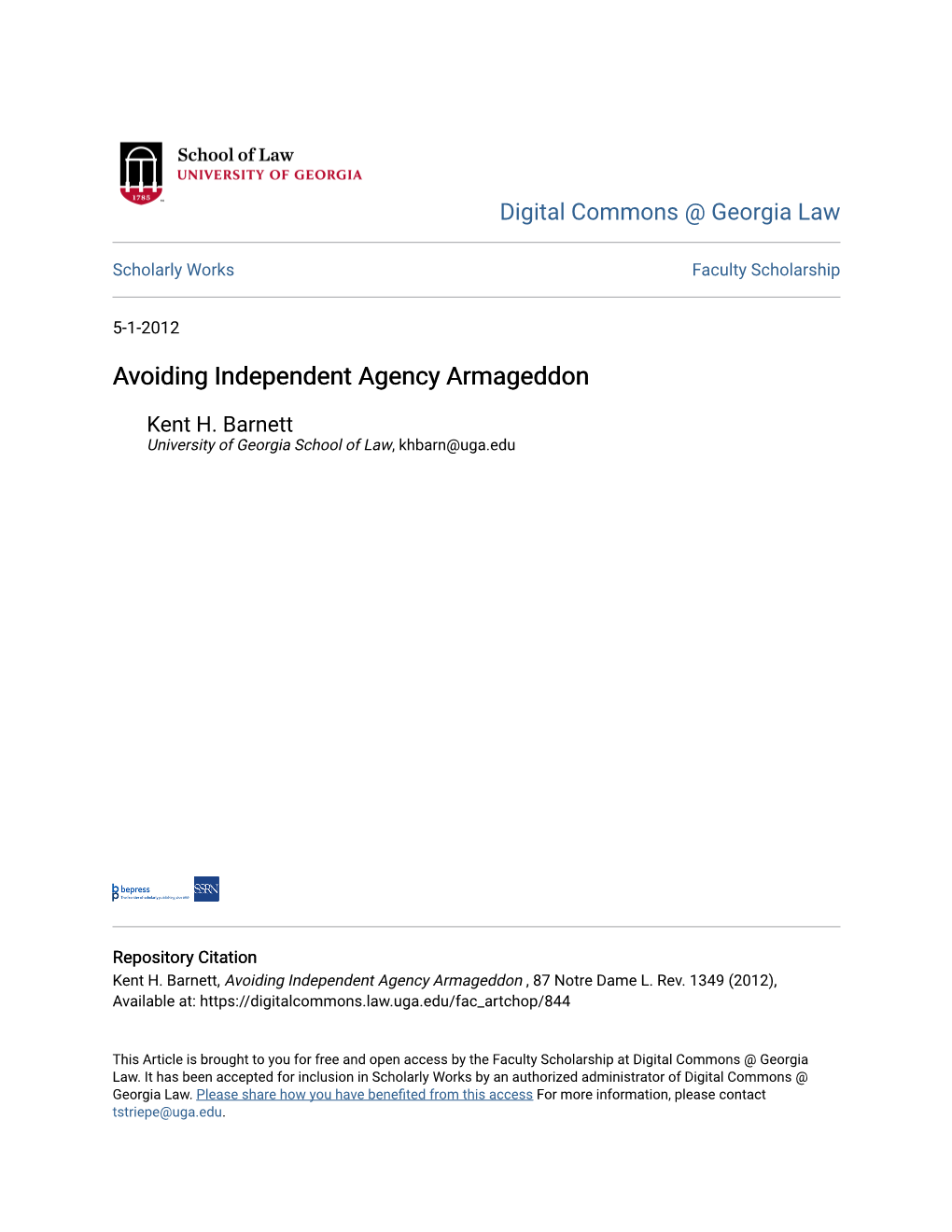 Avoiding Independent Agency Armageddon