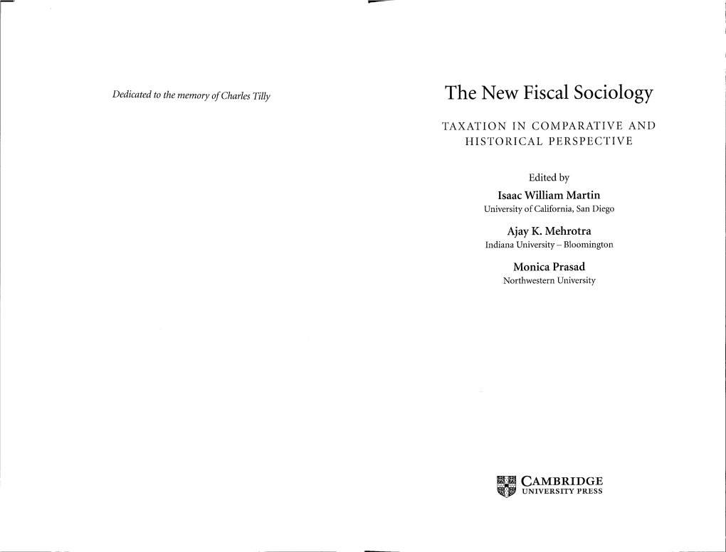 The New Fiscal Sociology