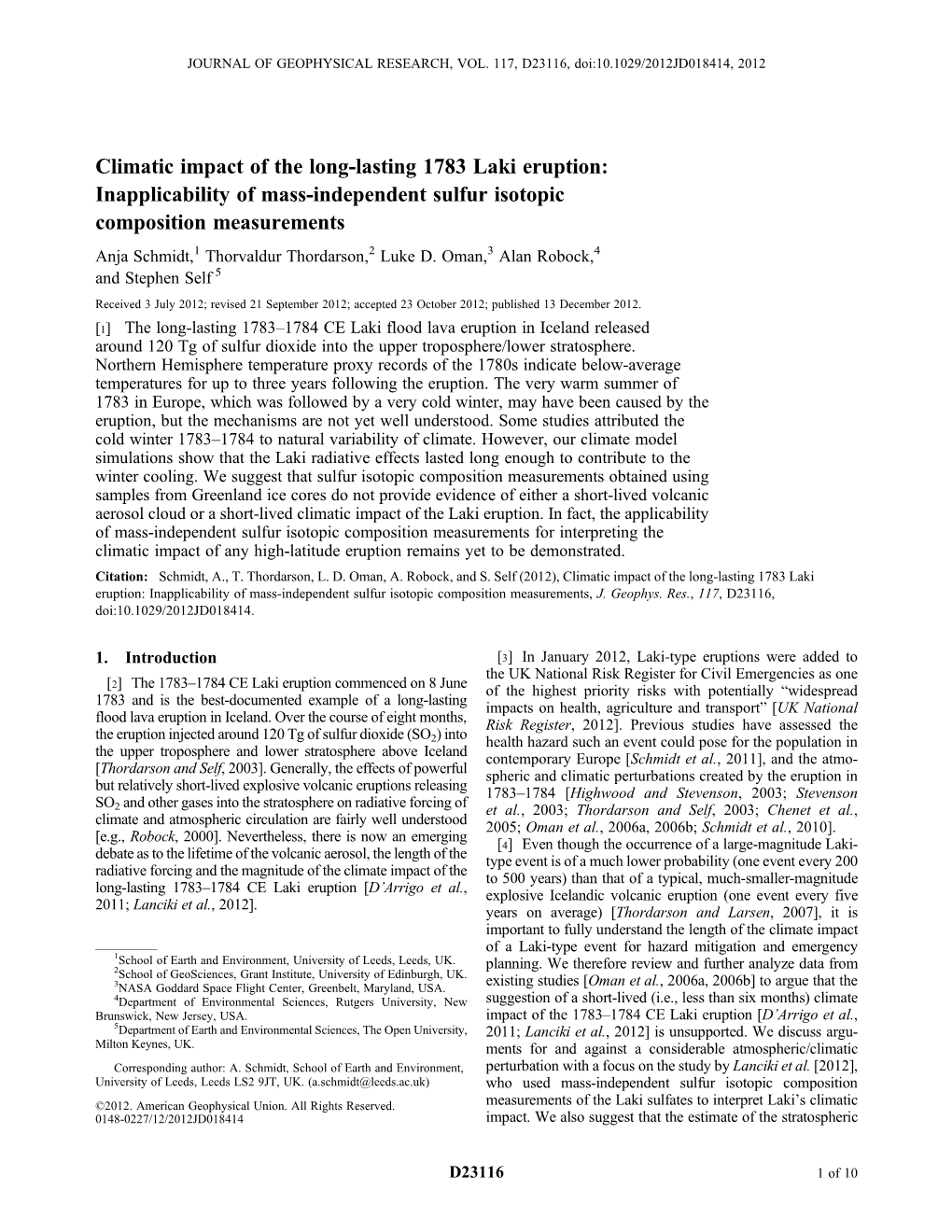 Climatic Impact of the Long-Lasting 1783 Laki Eruption