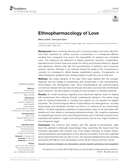 Ethnopharmacology of Love