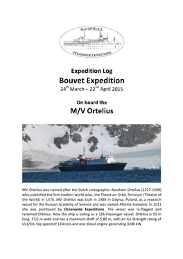Bouvet Expedition 24Th March – 22Nd April 2015