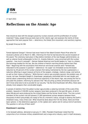 Reflections on the Atomic Age