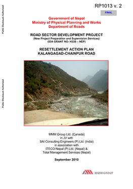 Resettlement Action Plan Kalangagad-Chainpur Road