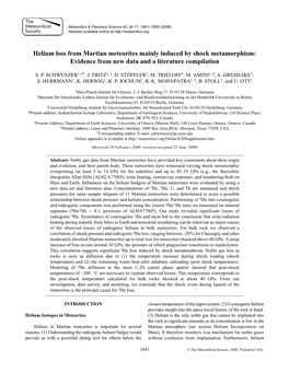 Helium Loss from Martian Meteorites Mainly Induced by Shock Metamorphism: Evidence from New Data and a Literature Compilation