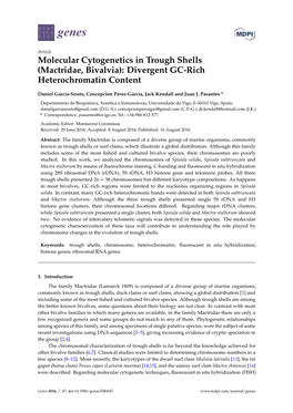 Molecular Cytogenetics in Trough Shells (Mactridae, Bivalvia): Divergent GC-Rich Heterochromatin Content