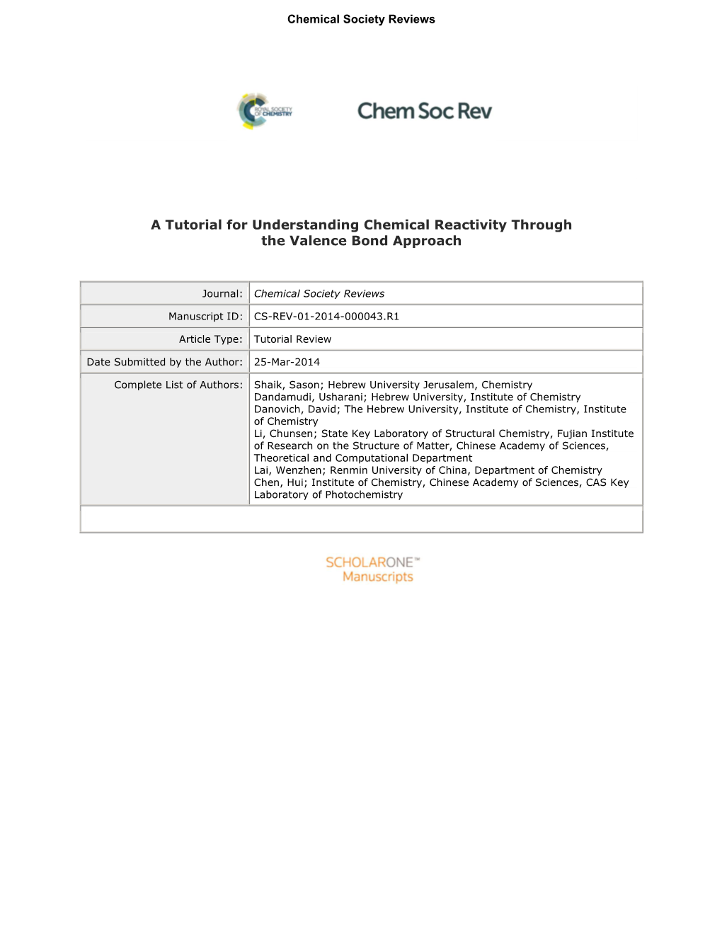 A Tutorial for Understanding Chemical Reactivity Through the Valence Bond Approach