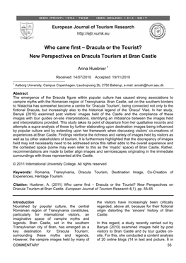 New Perspectives on Dracula Tourism at Bran Castle