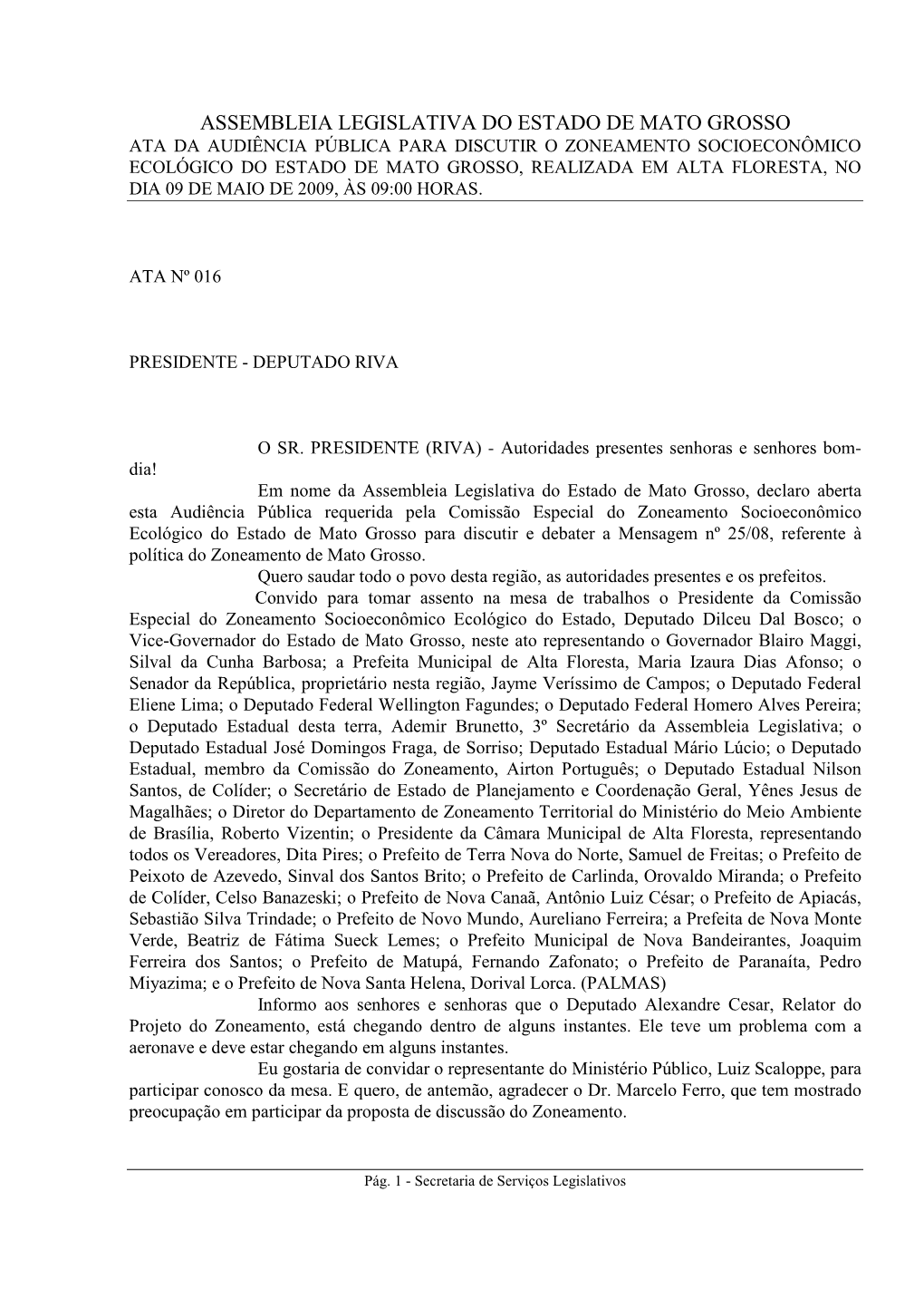 Assembleia Legislativa Do Estado De Mato Grosso