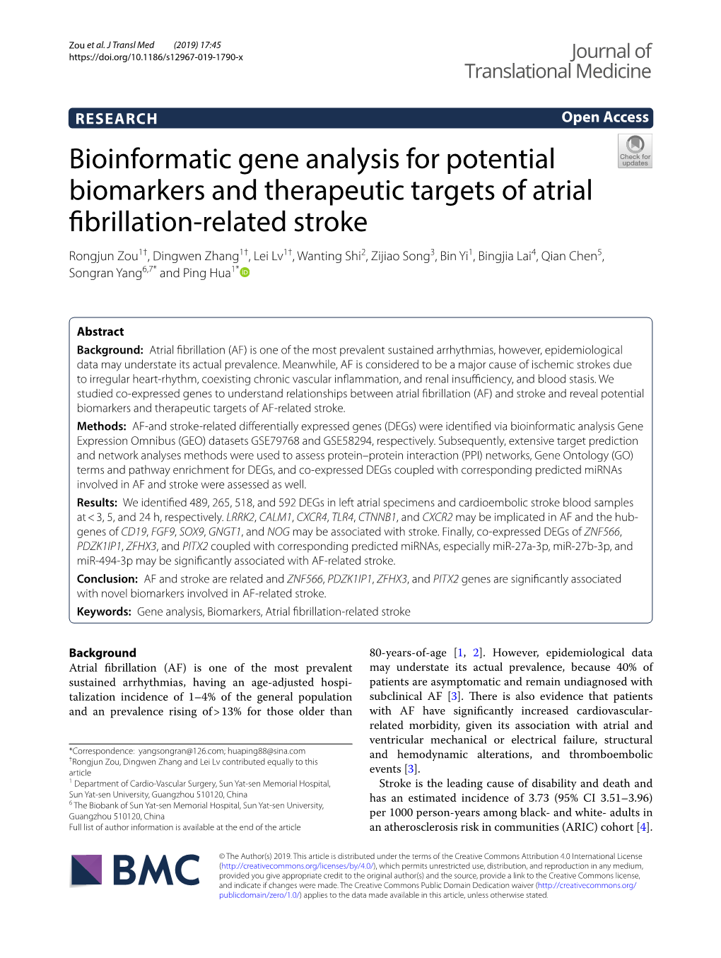 Bioinformatic Gene Analysis for Potential Biomarkers And