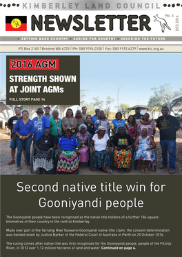 Second Native Title Win for Gooniyandi People