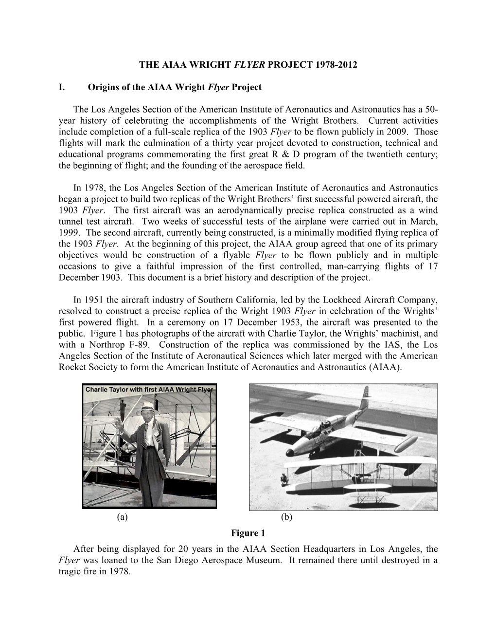 The Aiaa Wright Flyer Project 1978-2012