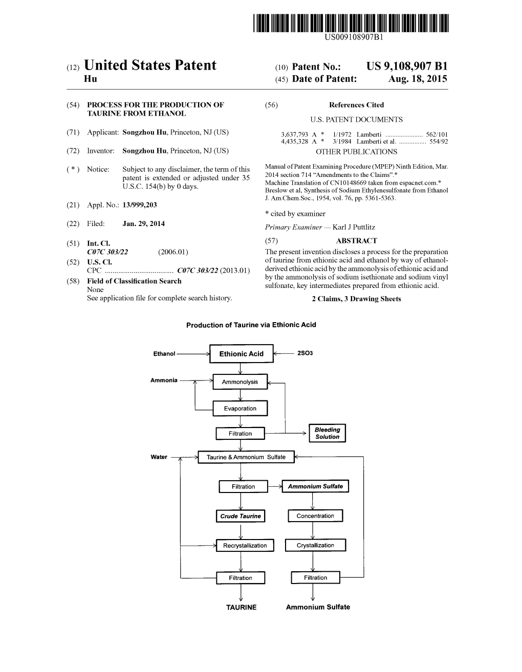 (12) United States Patent (10) Patent No.: US 9,108,907 B1 HL (45) Date of Patent: Aug