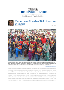 The Various Strands of Dalit Assertion in Punjab Karthik Venkatesh Jan 25, 2017