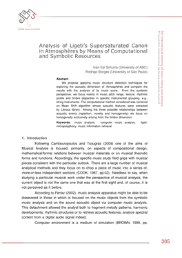 Analysis of Ligeti's Supersaturated Canon in Atmosphères by Means of Computational and Symbolic Resources