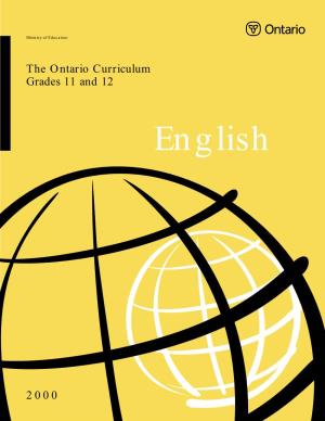 Ontario Curriculum, Grades 11 and 12 English