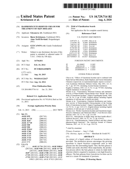 ( 12 ) United States Patent ( 10 ) Patent No.: US 10,729,714 B2 Kristiansen Et Al