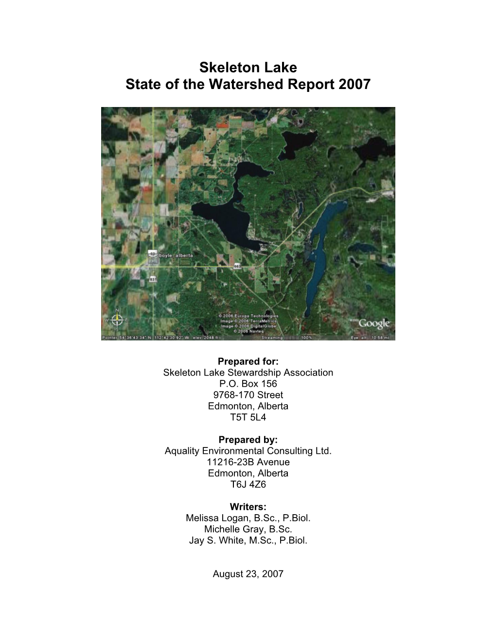 Skeleton Lake State of the Watershed Report 2007