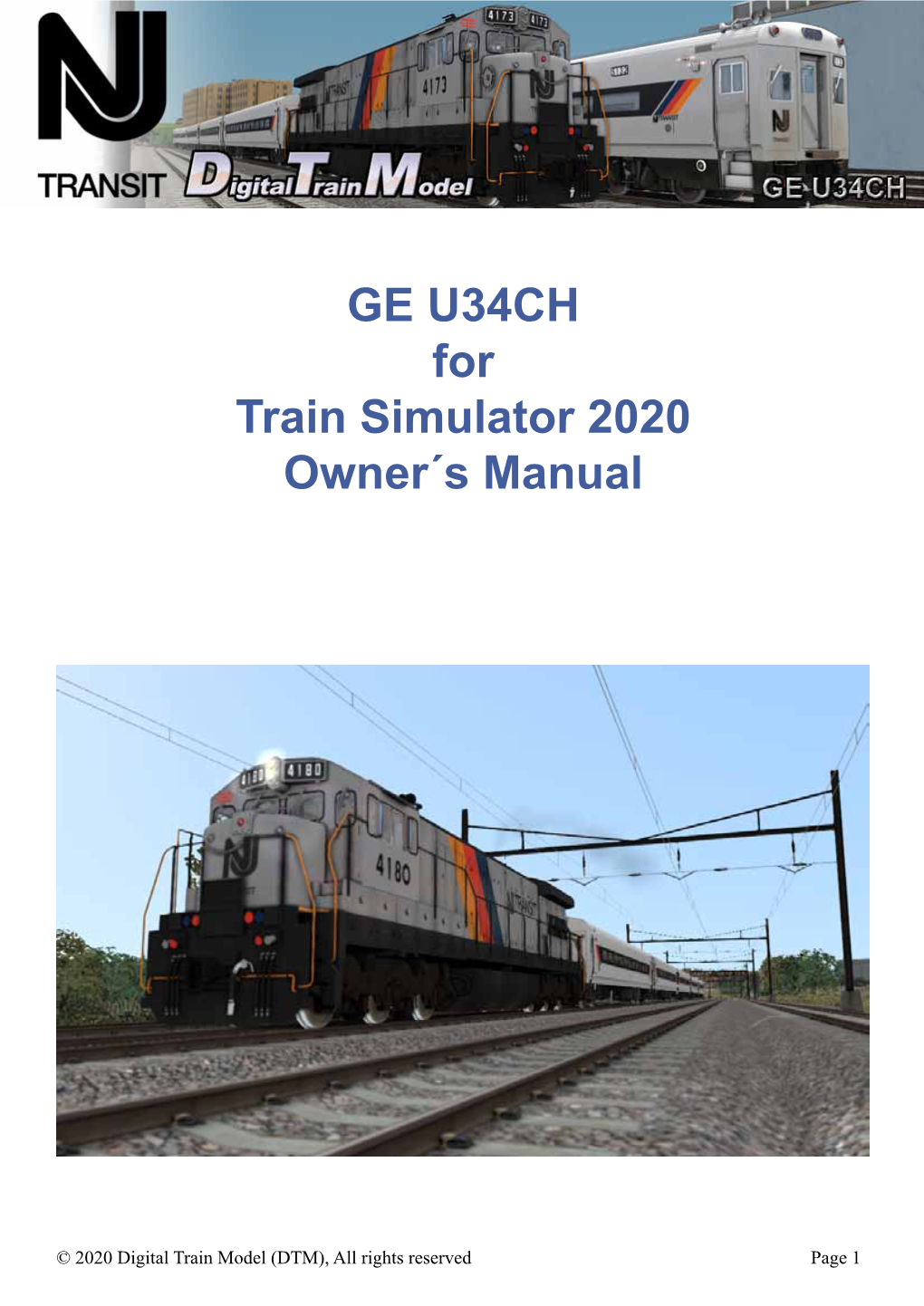 GE U34CH for Train Simulator 2020 Owner´S Manual