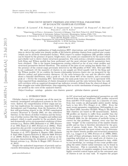 Arxiv:1307.6035V1 [Astro-Ph.GA] 23 Jul 2013 Uaeydtriigterpoete,Ms Ftegalac- the of Most Properties, Their Determining Curately Et Ferraro the 1997; on Heggie 2012)