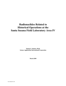 Radionuclides at SSFL