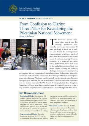 From Confusion to Clarity: Three Pillars for Revitalizing the Palestinian National Movement Omar H