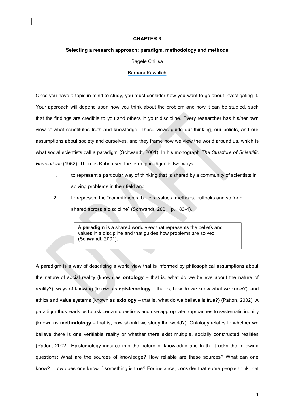 chapter 3 selecting a research approach paradigm methodology and methods