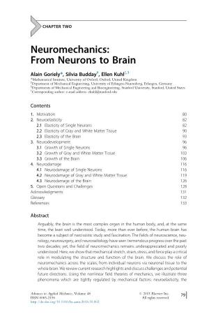 Neuromechanics: from Neurons to Brain