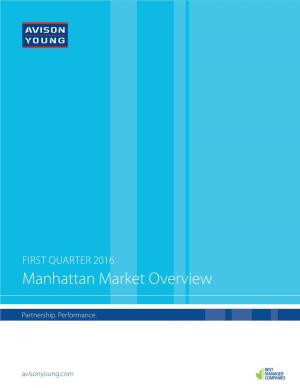 FIRST QUARTER 2016 Manhattan Market Overview