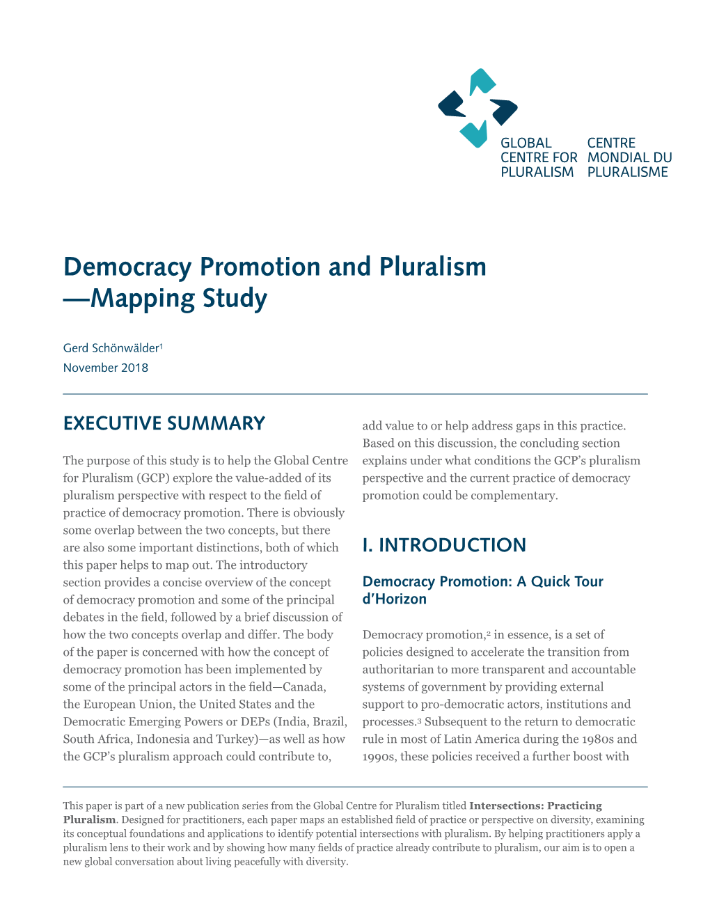 Democracy Promotion and Pluralism —Mapping Study